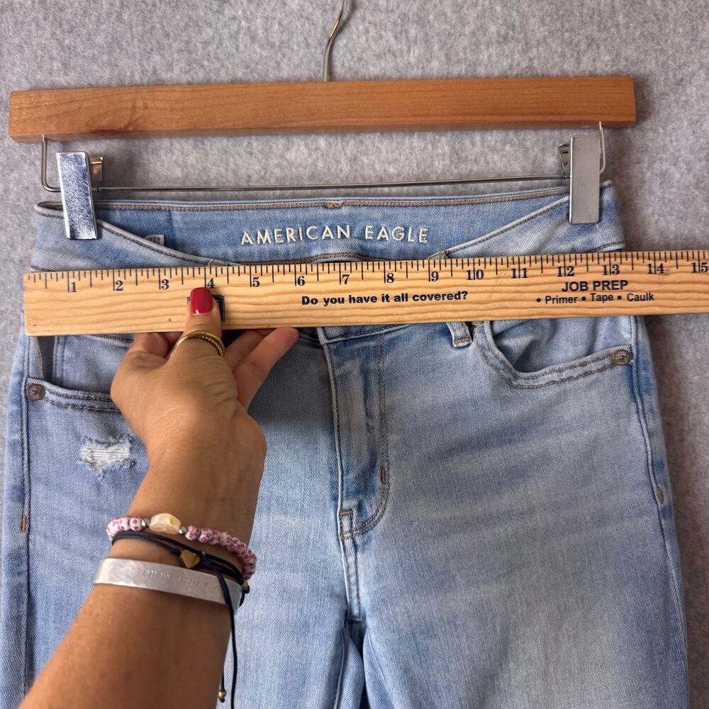 American Eagle Flare Leg Jeans Women’s 0 Distressed Boho Western Low Rise Y2K - Picture 4 of 12